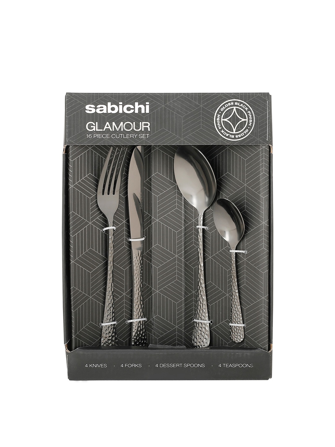 

Sabichi Set of 16 Piece Black Stainless Steel Cutlery Set