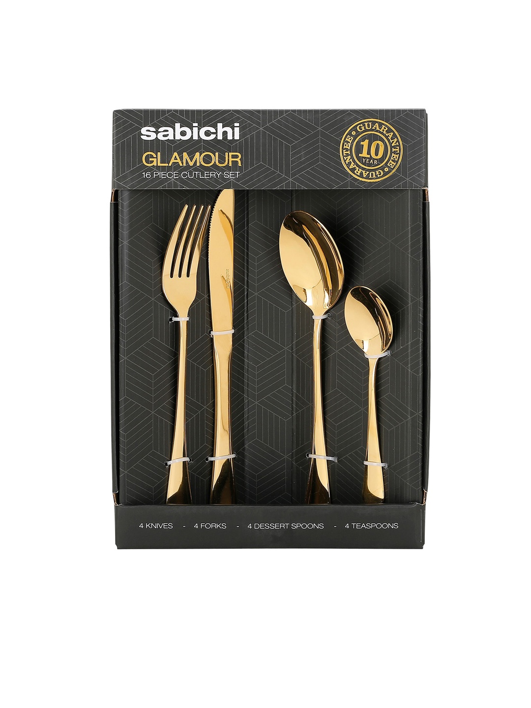 

Sabichi Set Of 16 Gold Coloured Solid Stainless Steel Mixed Cutlery Set