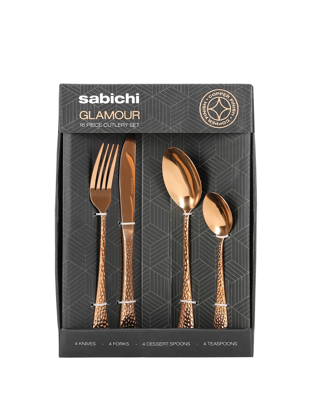 

Sabichi Set Of 16 Copper Coloured Solid Stainless Steel Mixed Cutlery Set