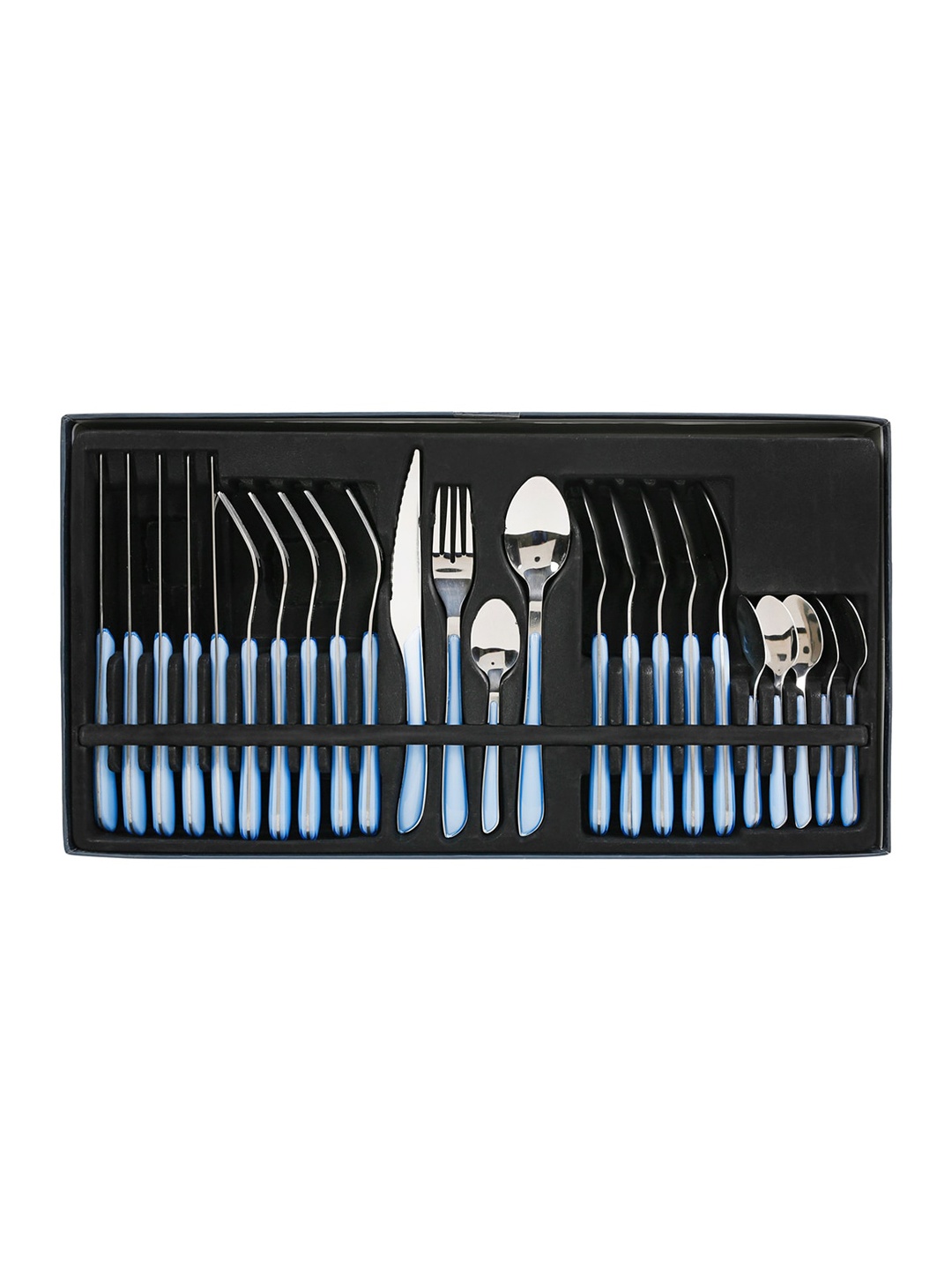 

Sabichi Set Of 24 Blue & Silver Coloured Solid Stainless Steel Mixed Cutlery Set