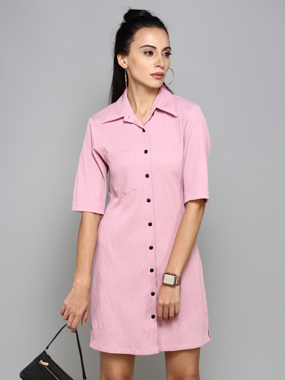 

aturabi Pink Shirt Dress