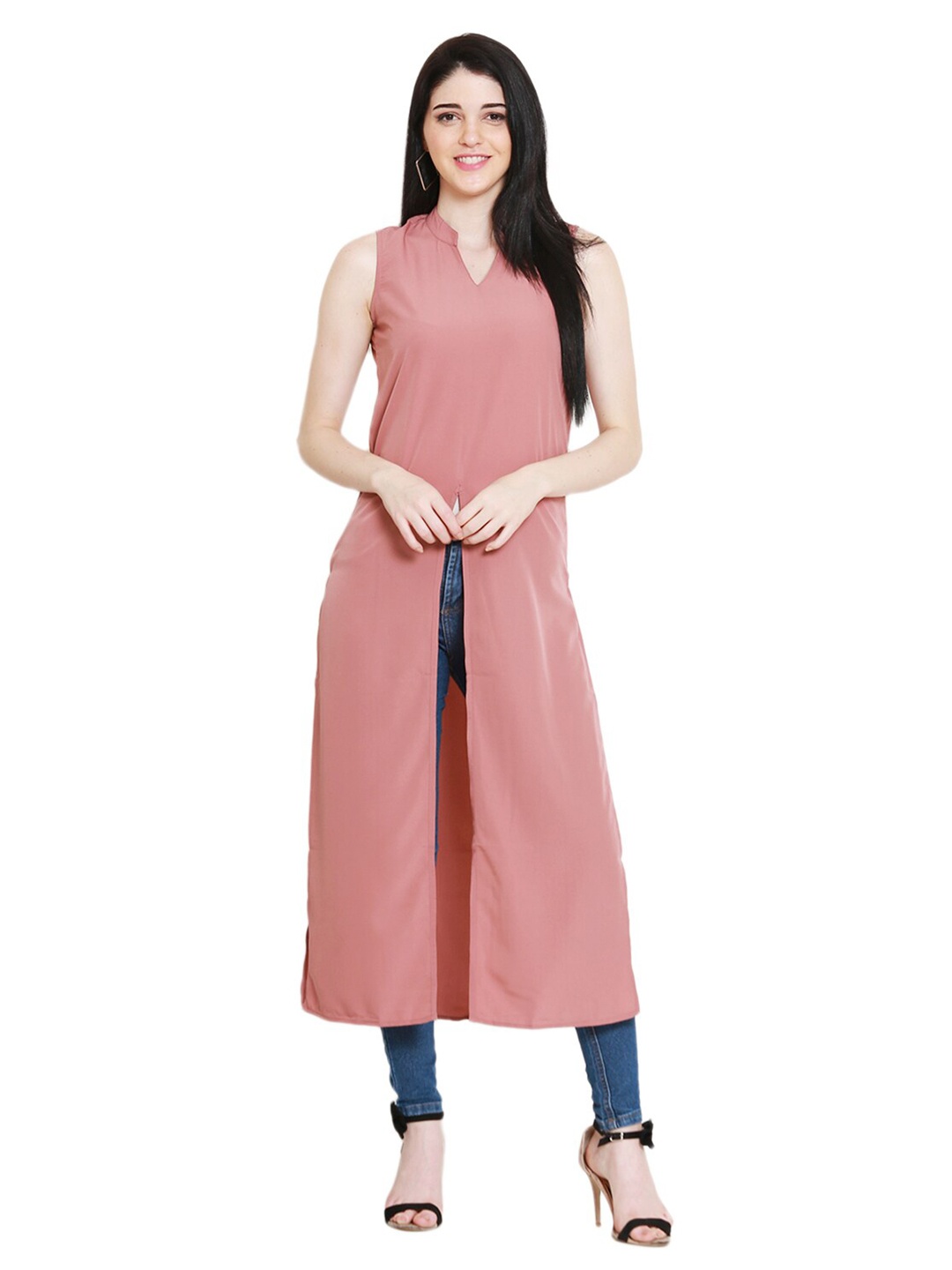 

BLUE CHIC Women Rust Crepe Maxi Top