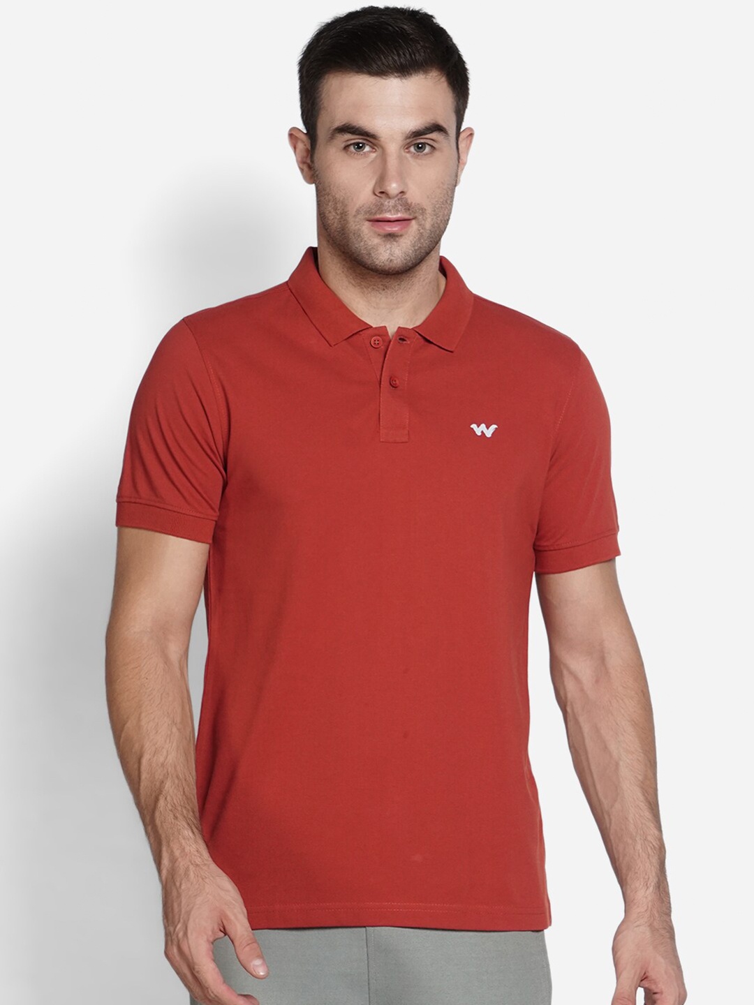 

Wildcraft Men Red Polo Collar T-shirt