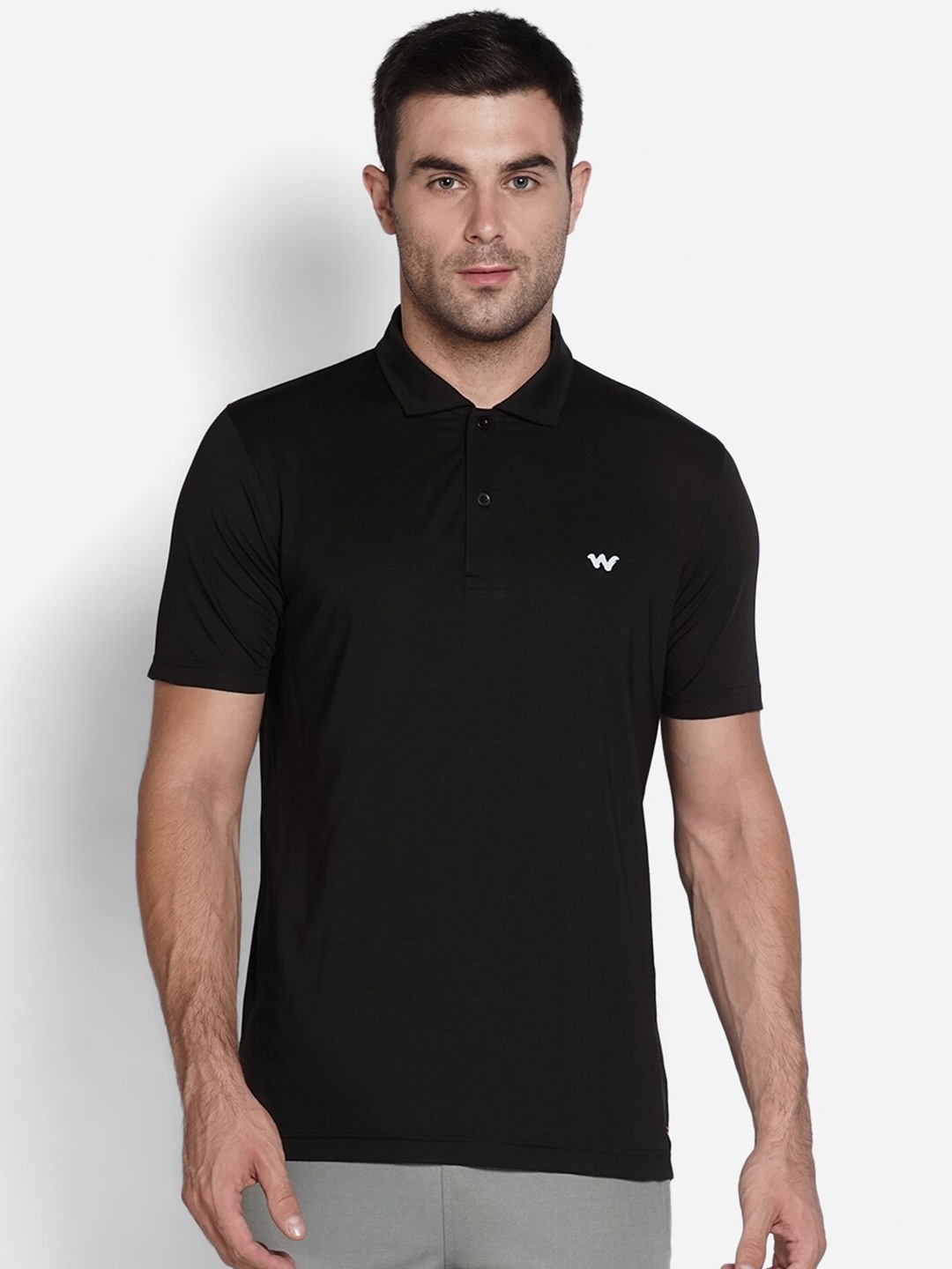 

Wildcraft Men Black Polo Collar T-shirt