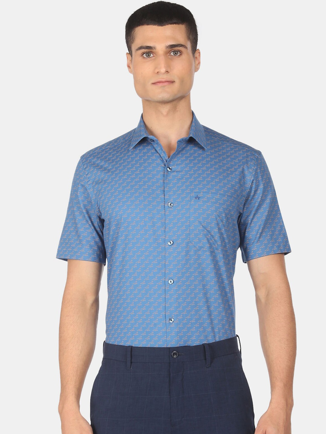 

Arrow Men Blue Printed Casual Shirt