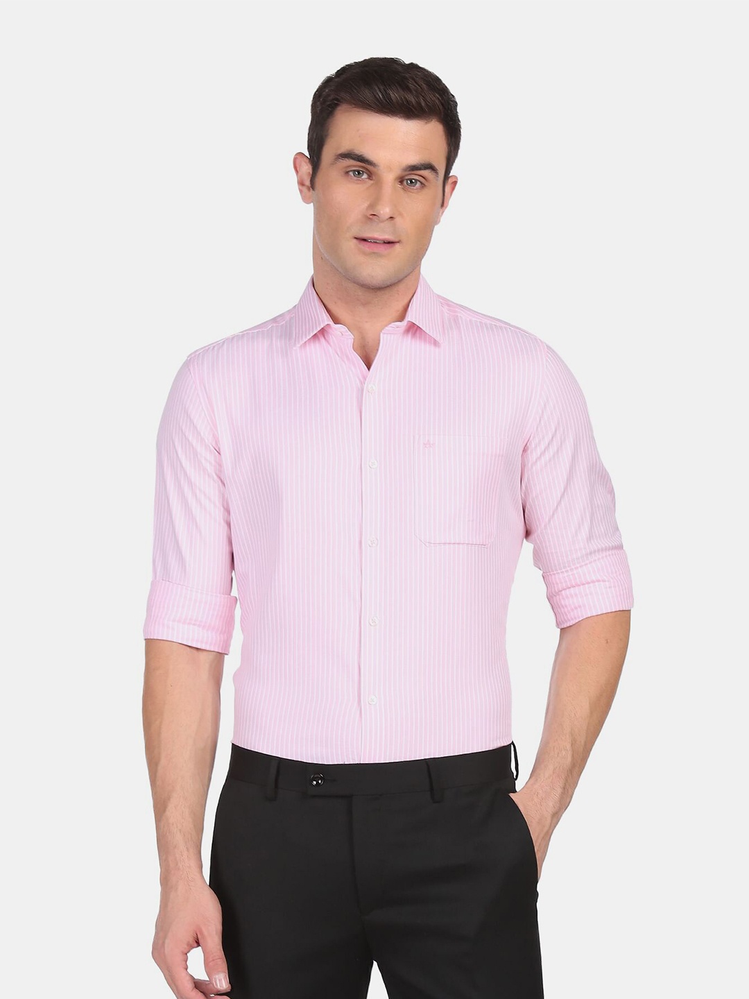 

Arrow Men Pink Slim Fit Printed Formal Shirt