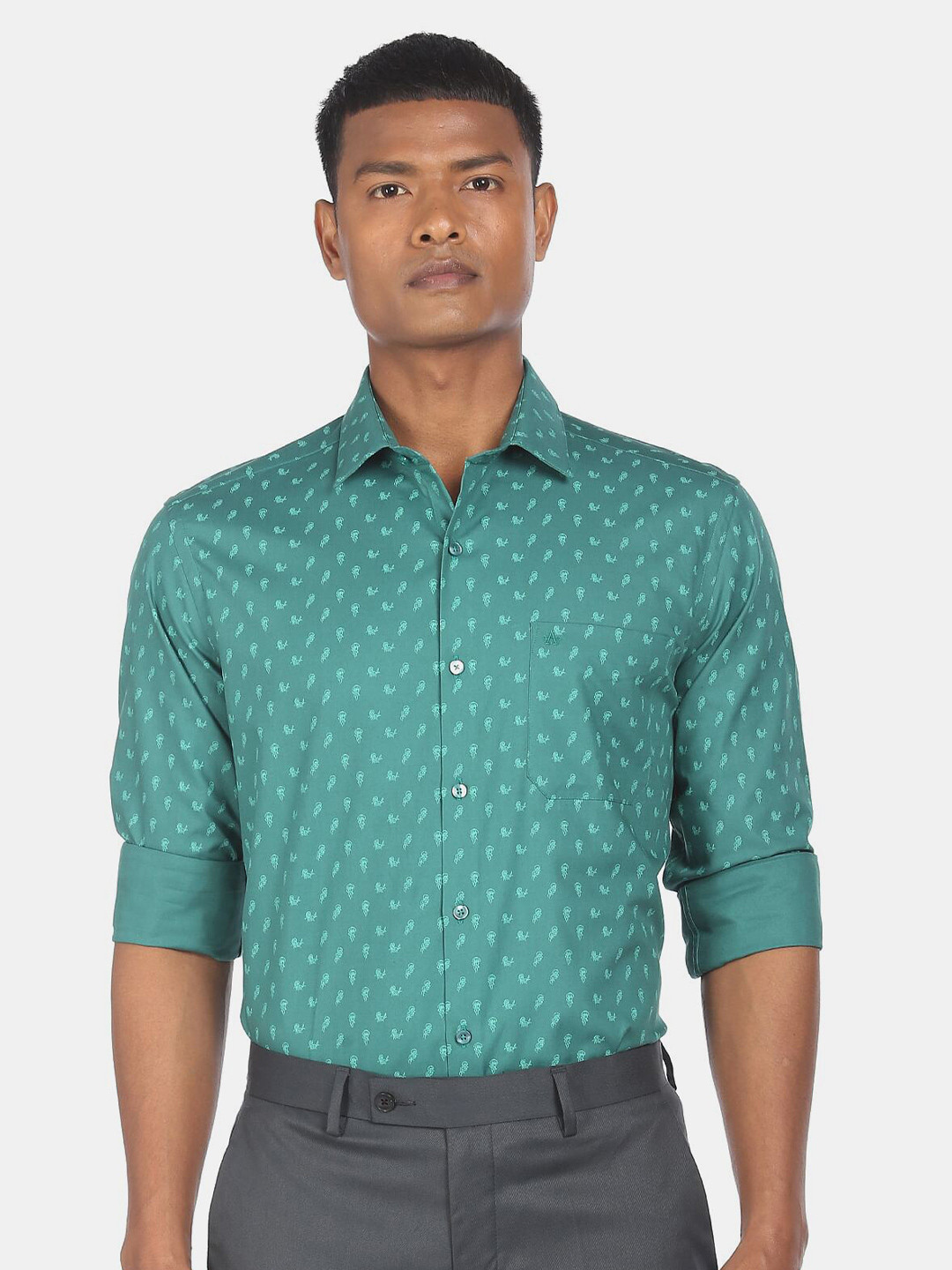 

Arrow Men Blue Slim Fit Floral Printed Casual Shirt