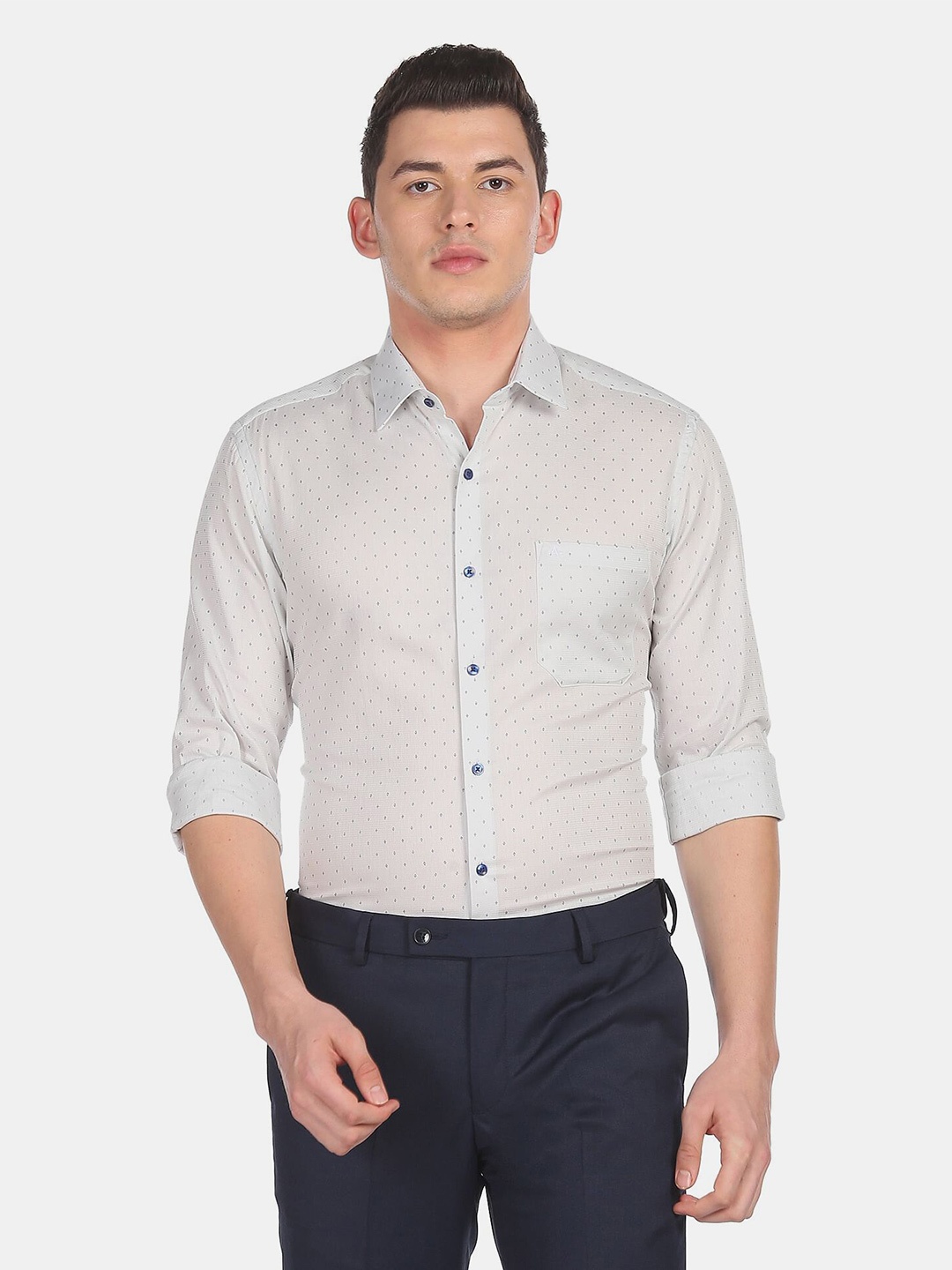 

Arrow Men Green Slim Fit Printed Casual Shirt
