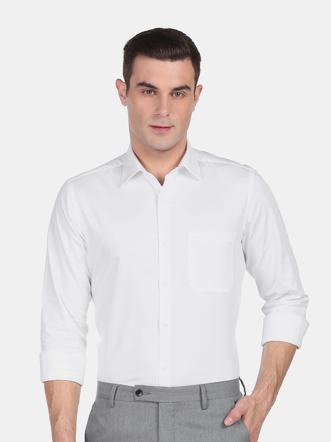 

Arrow Men White Slim Fit Casual Shirt