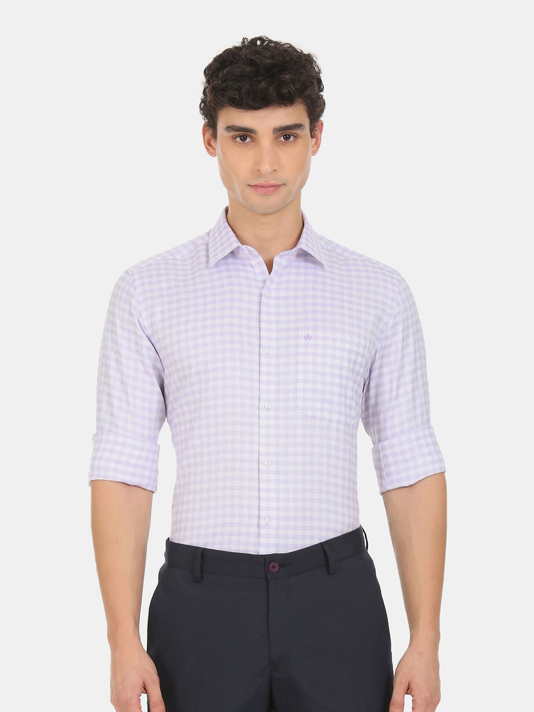 

Arrow Men Purple Checked Regular Fit Casual Shirt