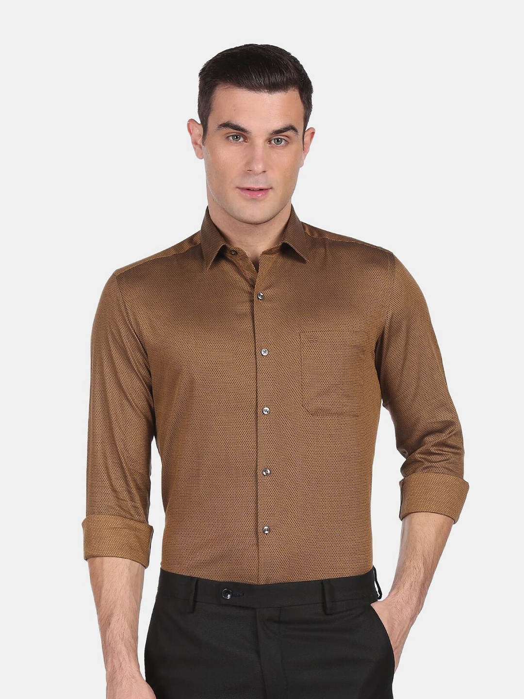 

Arrow Men Brown Slim Fit Casual Shirt