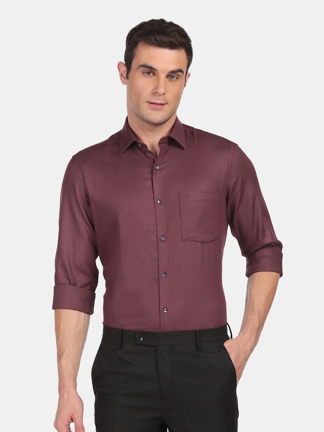 

Arrow Red Maroon Opaque Formal Shirt