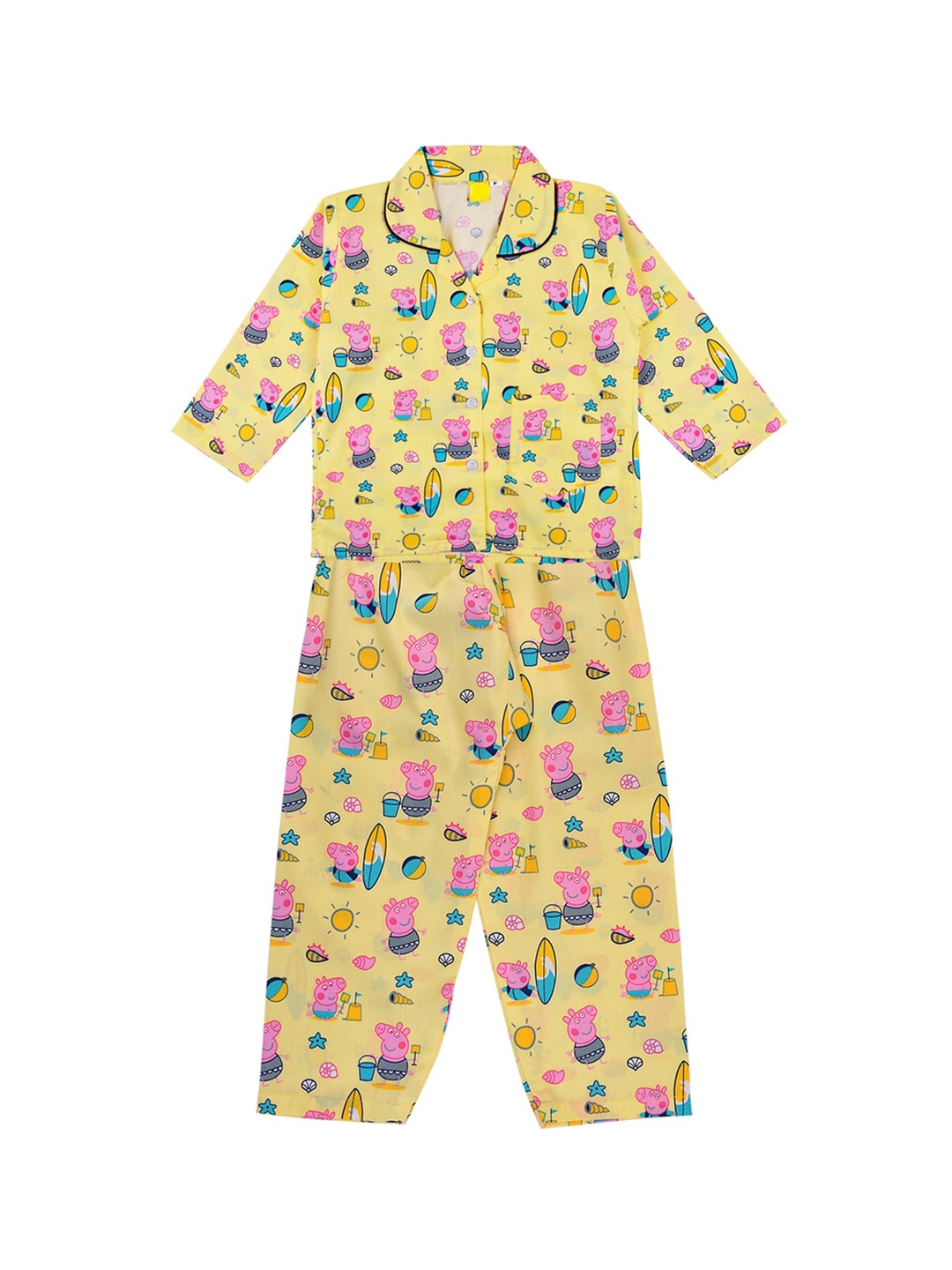 

Wish Karo Boys Yellow & Blue Printed Night suit