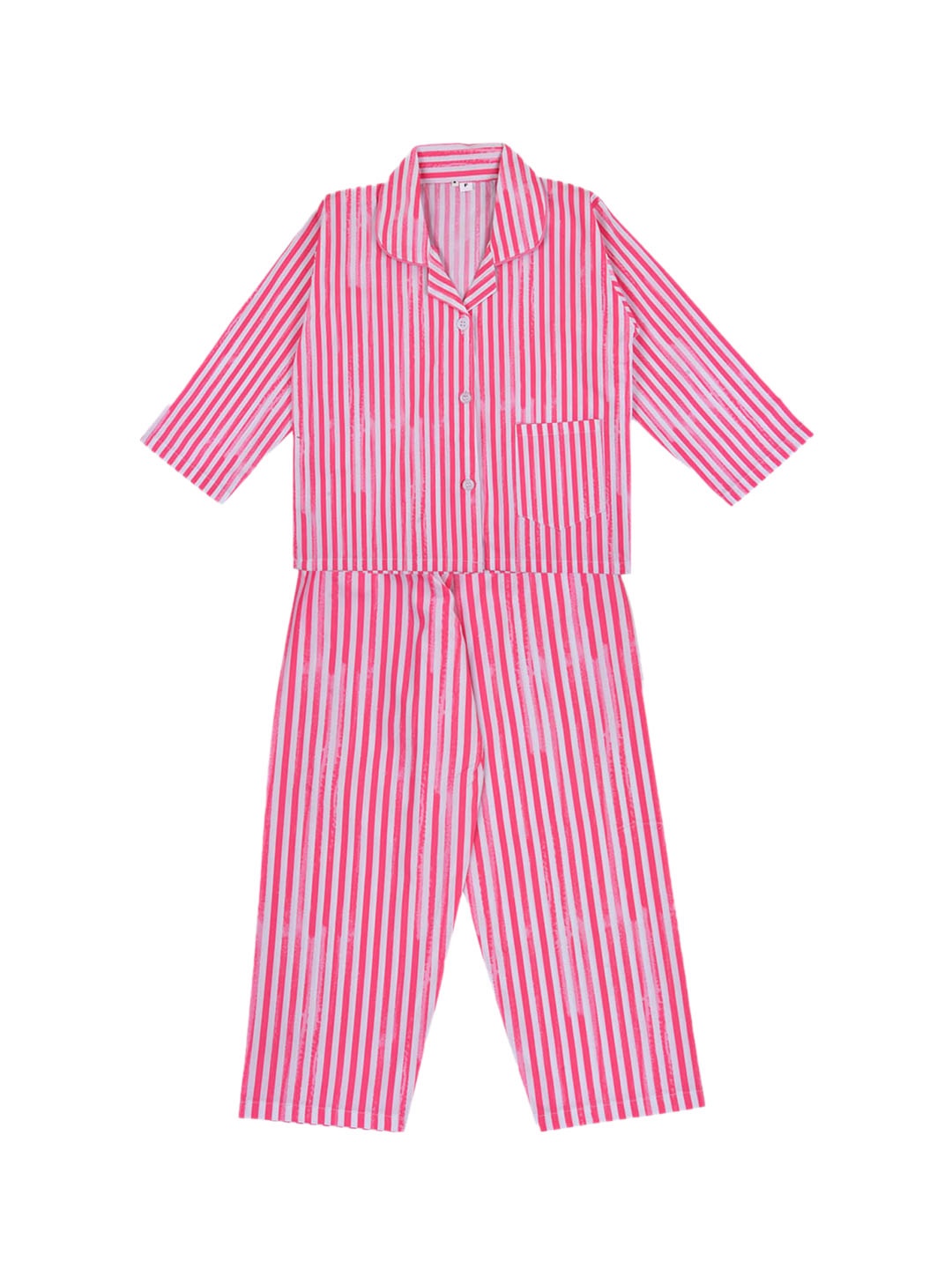 

Wish Karo Boys Pink & White Striped Night suit