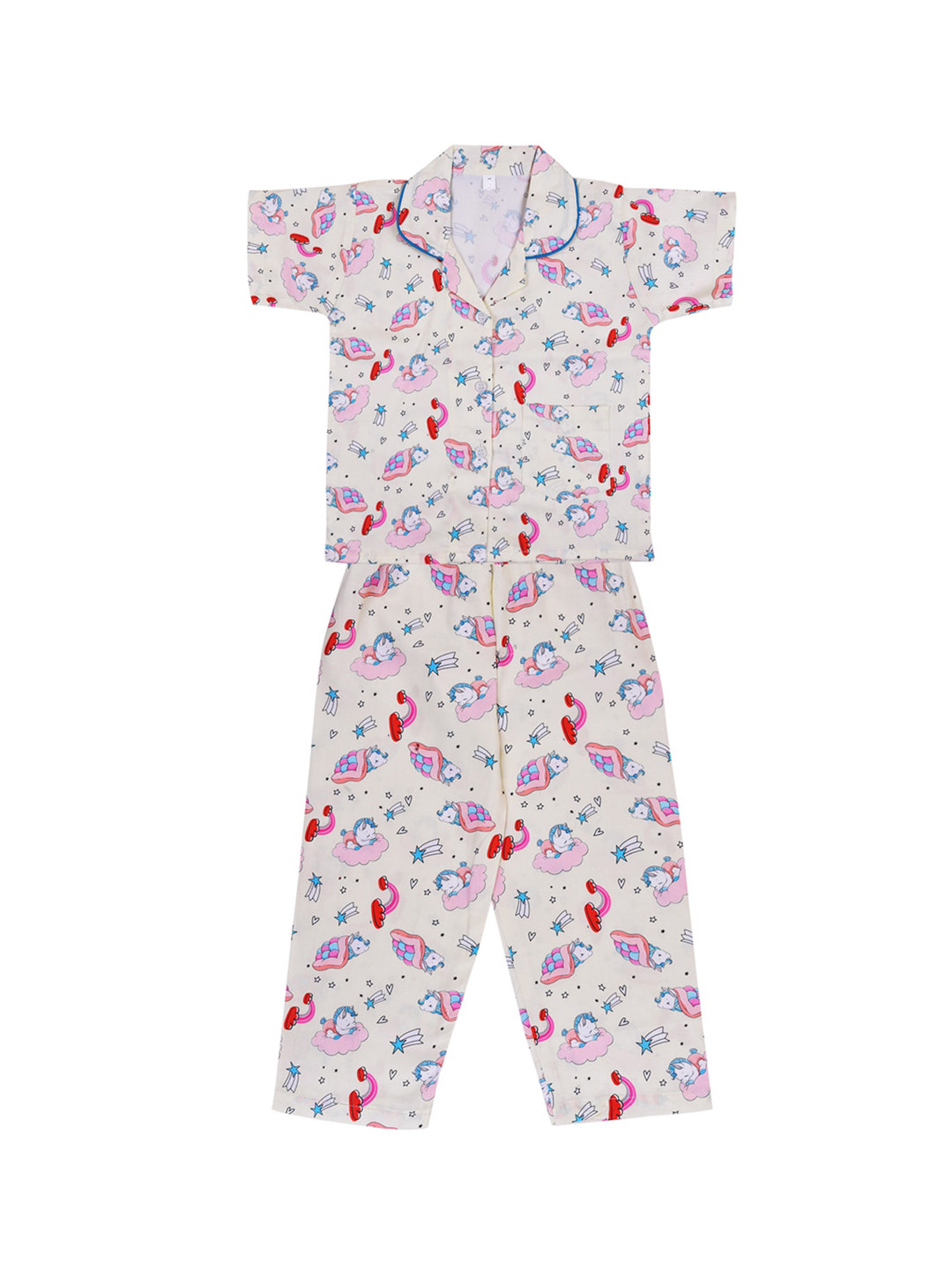 

Wish Karo Boys Purple & Blue Printed Night suit