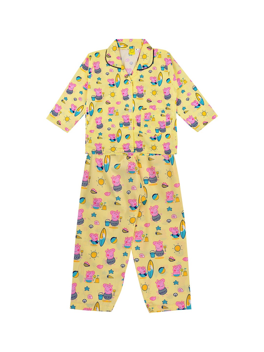 

Wish Karo Boys Yellow & Blue Printed Night suit