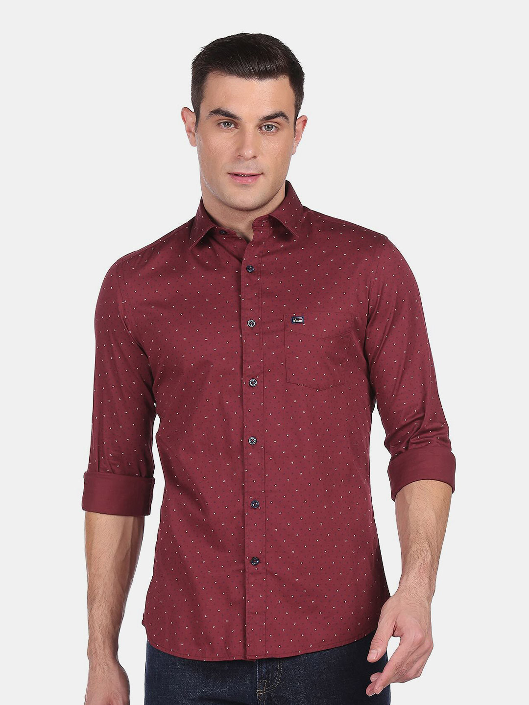 

Arrow Sport Men Red Skinny Fit Printed Cotton Casual Shirt