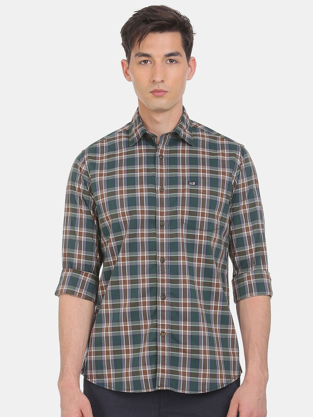 

Arrow Sport Men Brown Slim Fit Tartan Checks Checked Casual Shirt