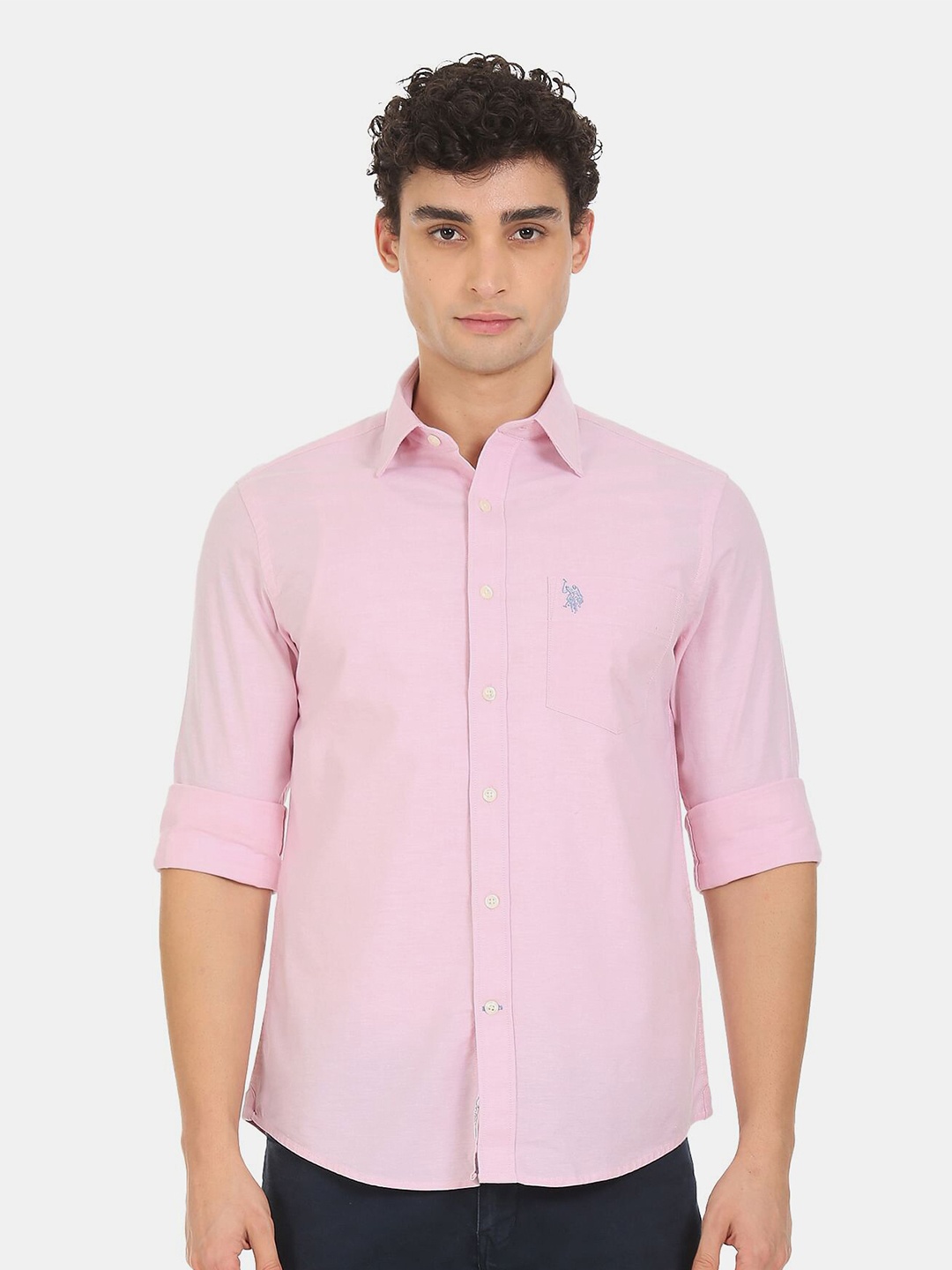 

U S Polo Assn Men Pink Casual Shirt