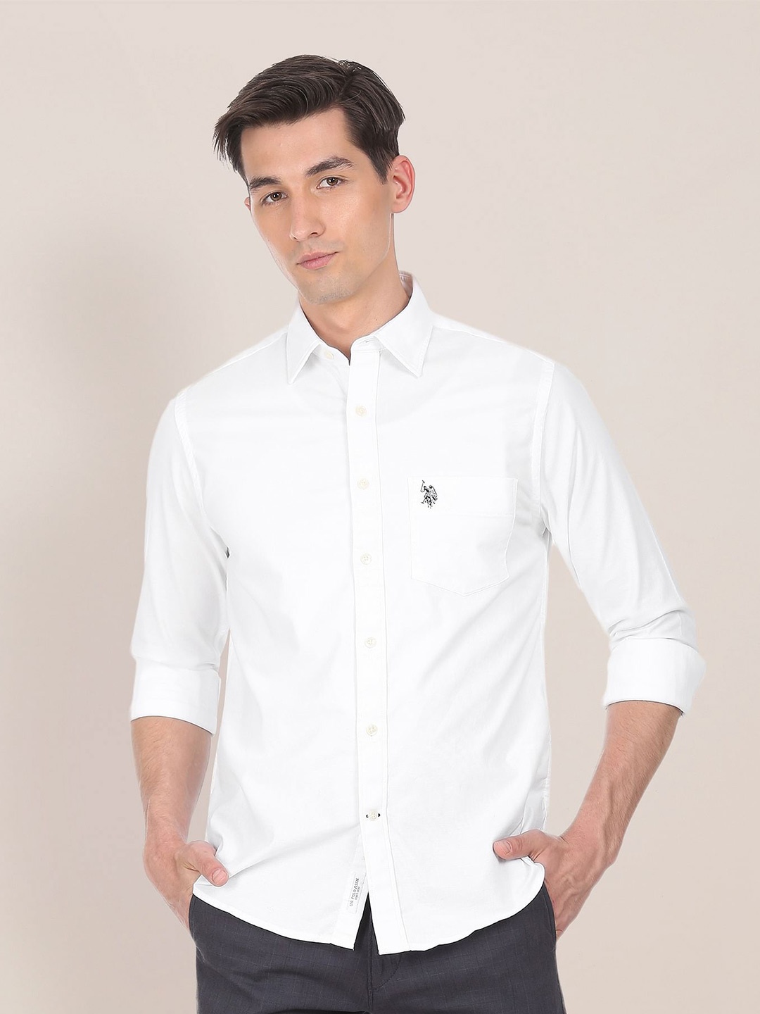 

U S Polo Assn Men White Casual Shirt