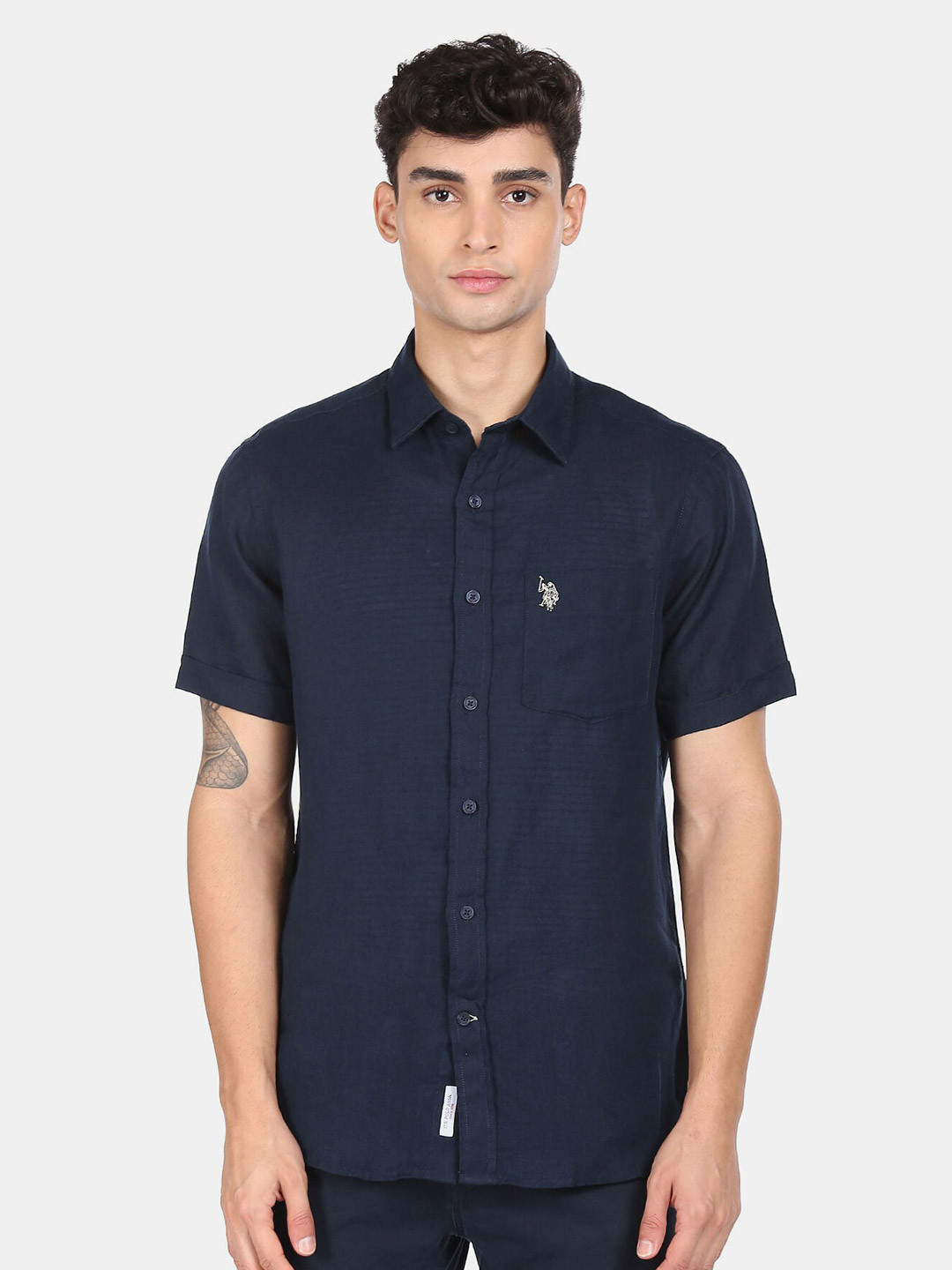 

U S Polo Assn Men Blue Casual Shirt