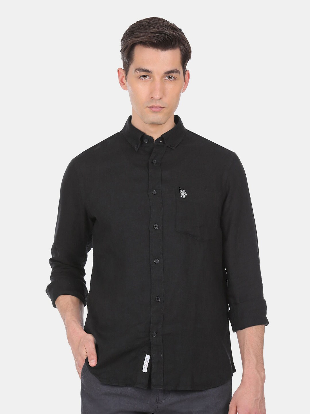 

U S Polo Assn Men Black Casual Shirt