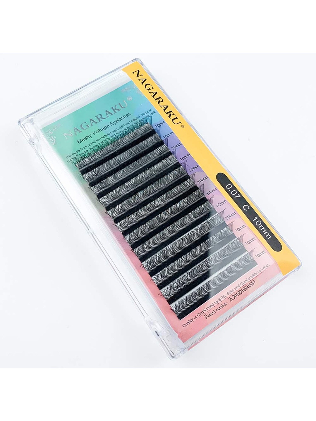 

NAGARAKU Black Meshy Y Shape Hand Woven 12 Rows Premium Eyelash Extensions Curl C- 0.07/10