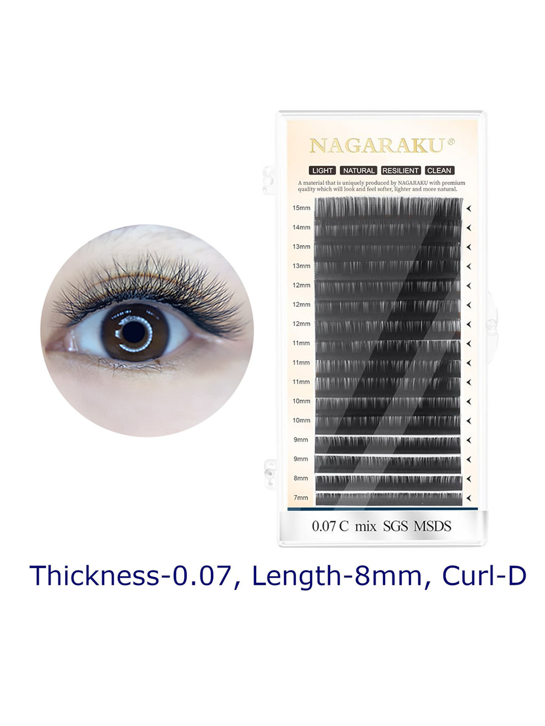 

NAGARAKU Women Black W Eyelash Extension 4D Premade C Curl Eye Lashes