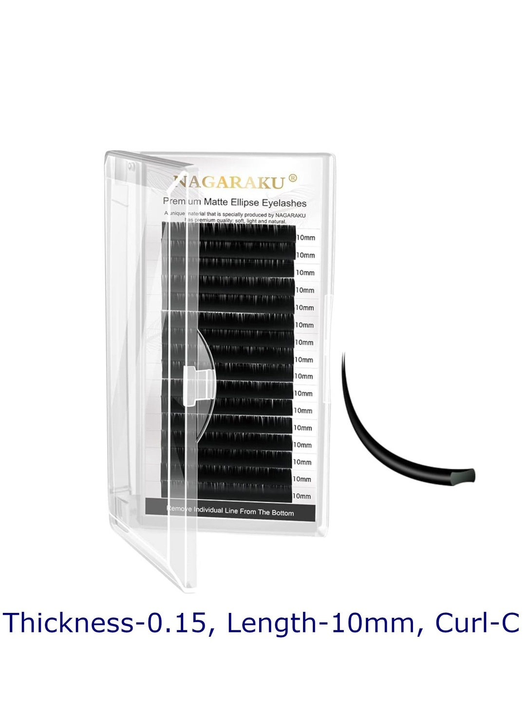 

NAGARAKU Women Black Matte Flat Ellipse Eyelashes
