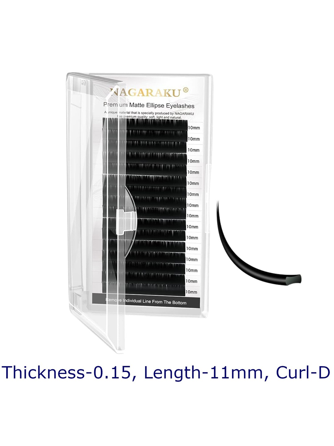 

NAGARAKU Women Black Matte Flat Ellipse Eyelashes
