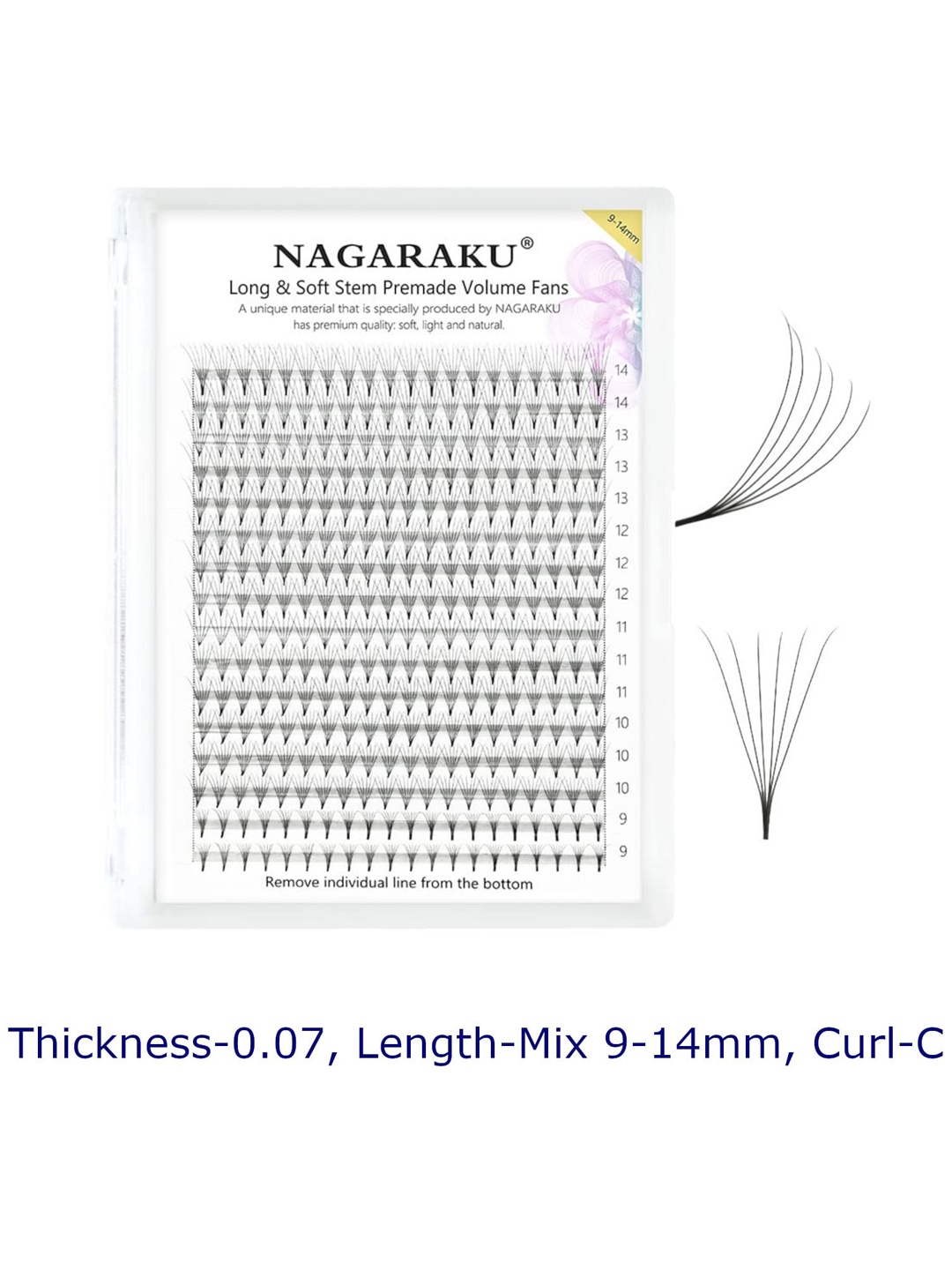 

NAGARAKU Women Black W Eyelash Extension 5D Pre-made C Curl Eye Lashes