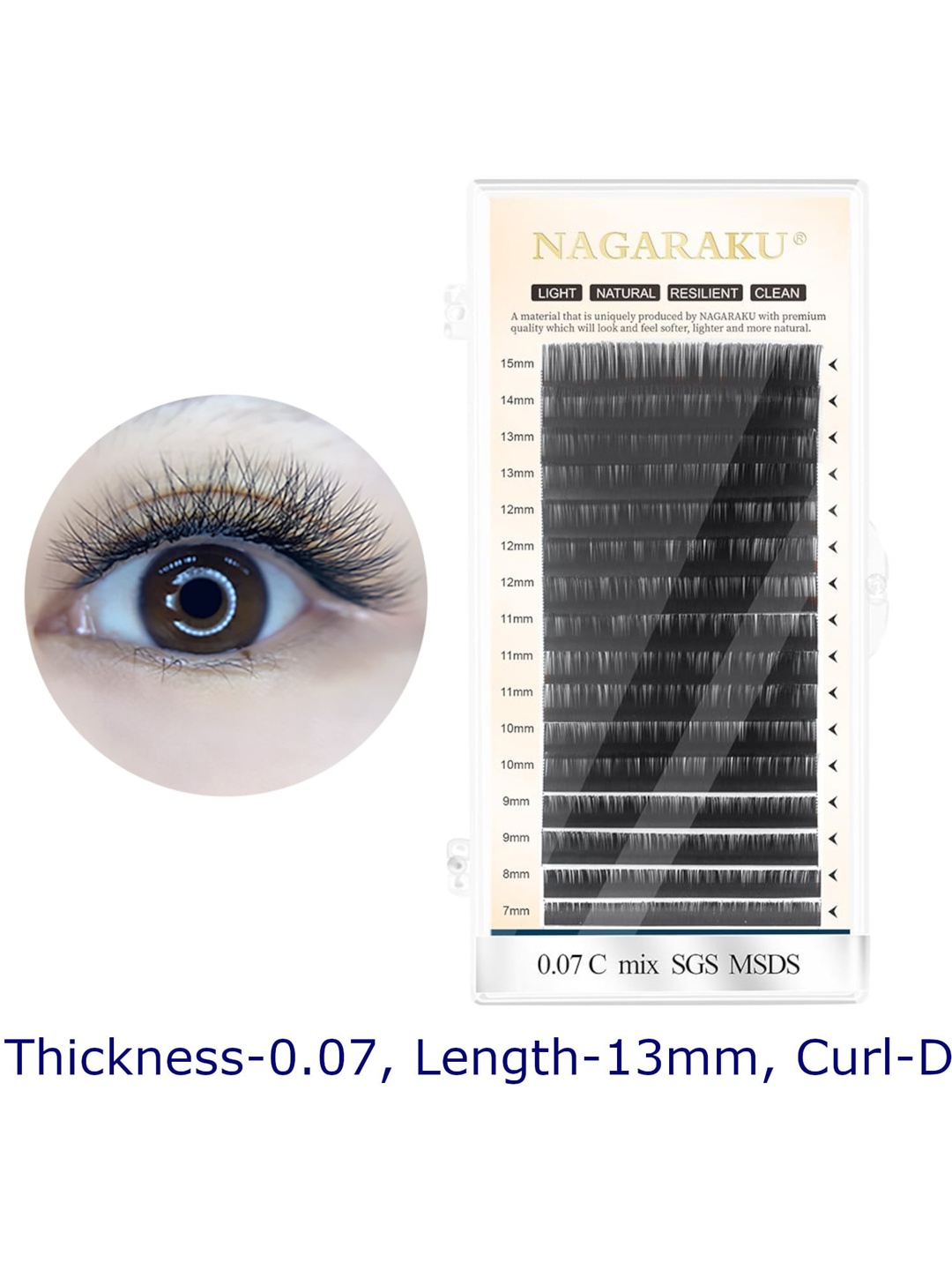

NAGARAKU Women Black Lashes 16 Lines Eyelashes