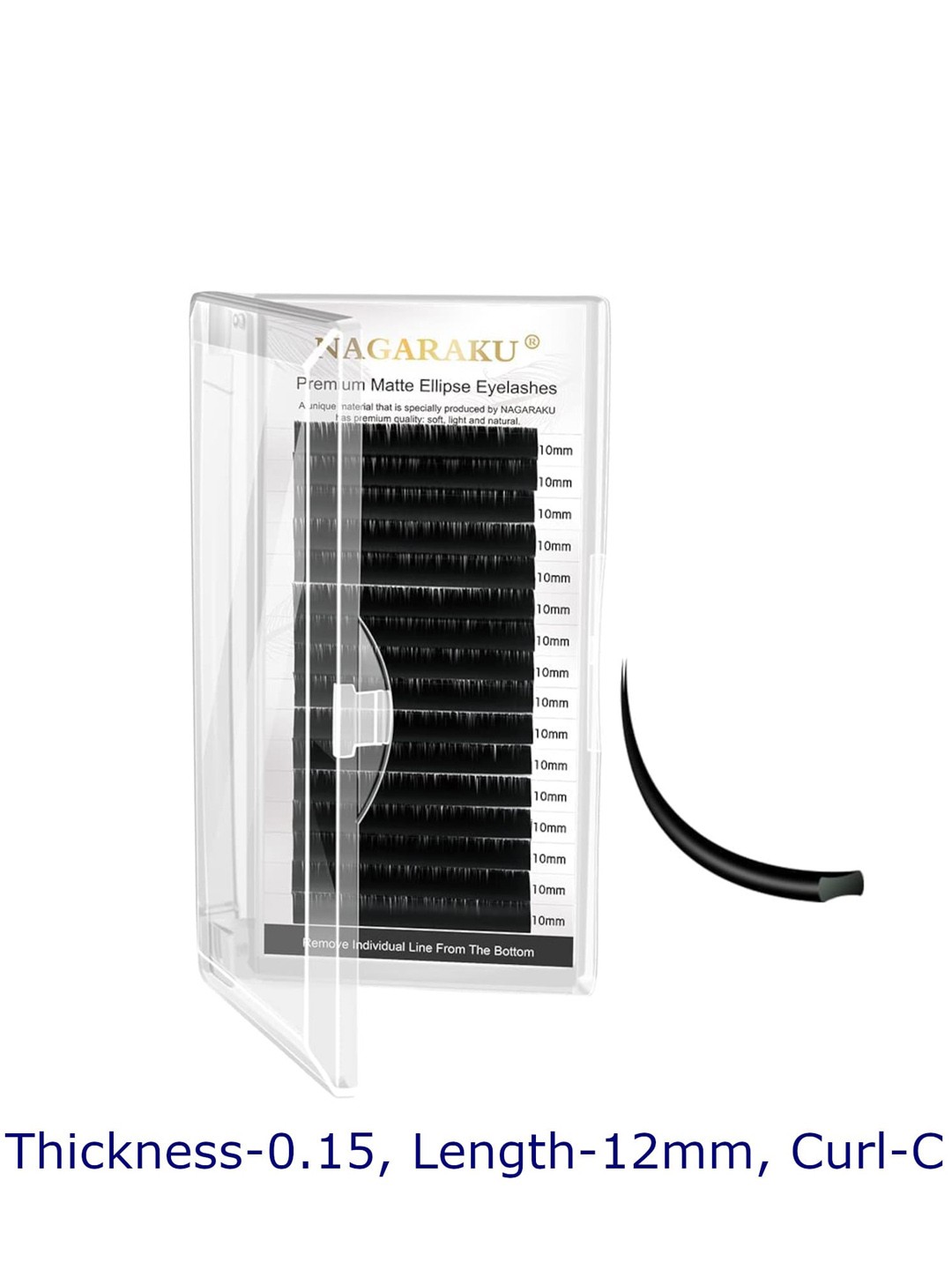 

NAGARAKU Women Black Matte Flat Ellipse Eyelashes
