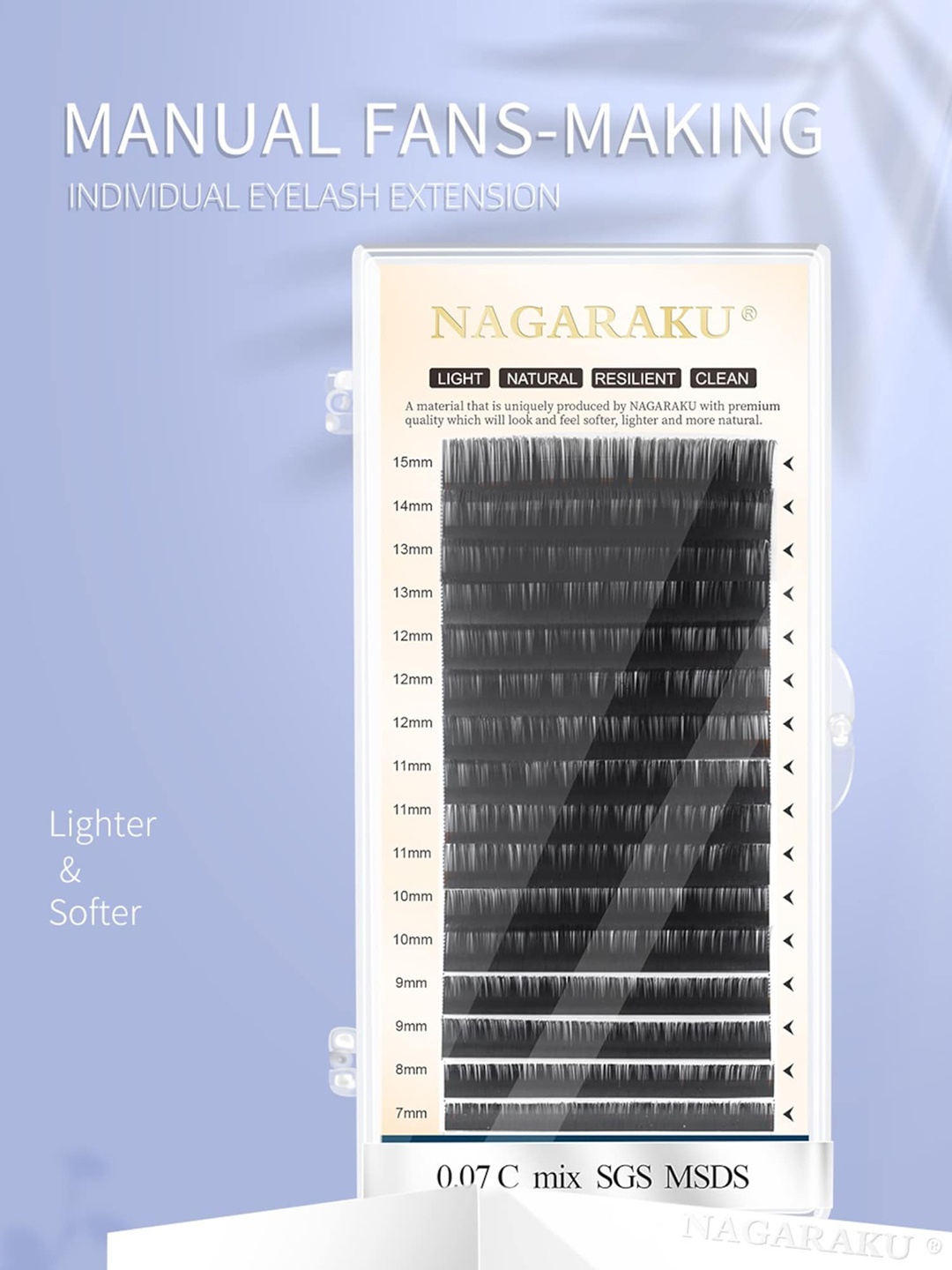 

NAGARAKU Women Lashes 16 Lines Eyelashes, Black
