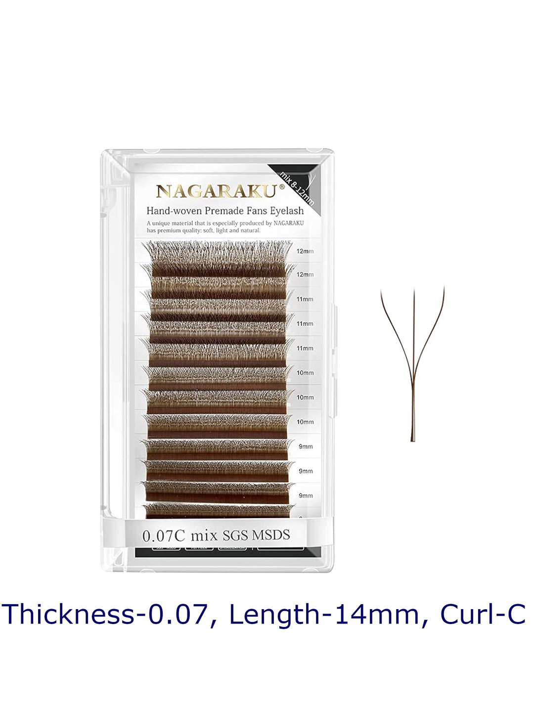 

NAGARAKU Women Flower W Shape Bloom 3D Eyelashes, Brown