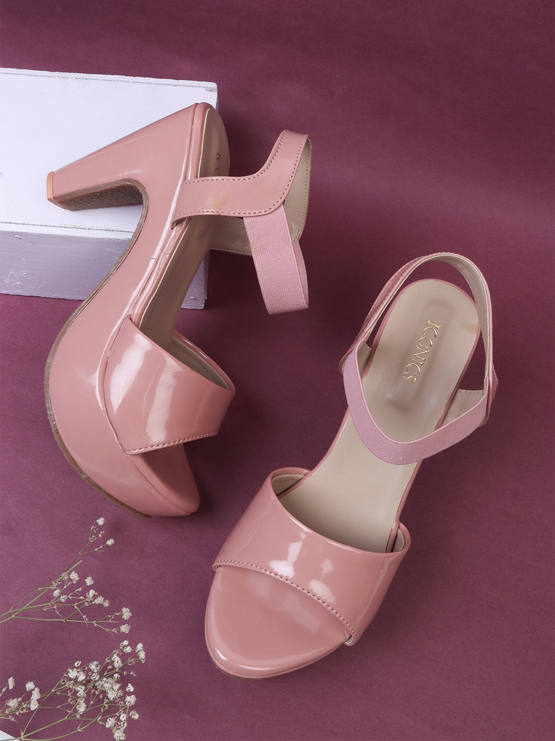 

ICONICS Pink Colourblocked Block Pumps