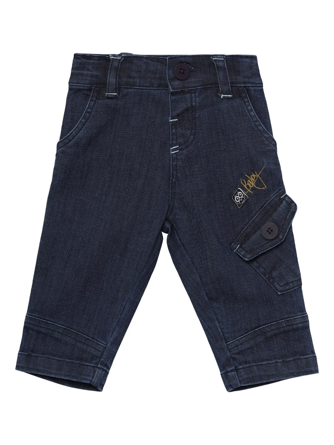 

UNDER FOURTEEN ONLY Boys Navy Blue Cotton Jeans