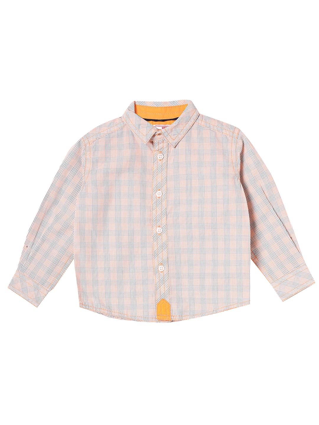 

UNDER FOURTEEN ONLY Boys Orange Checked Casual Shirt