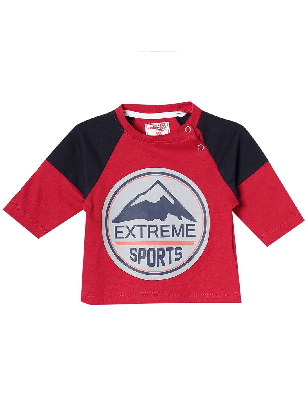 

UNDER FOURTEEN ONLY Boys Red Typography Printed T-shirt