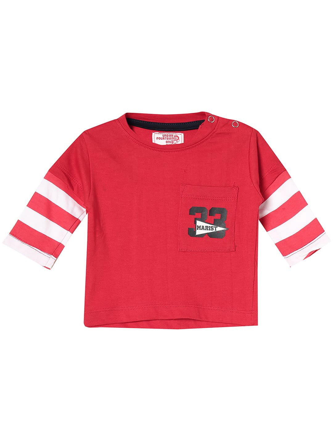

UNDER FOURTEEN ONLY Boys Red Typography T-shirt