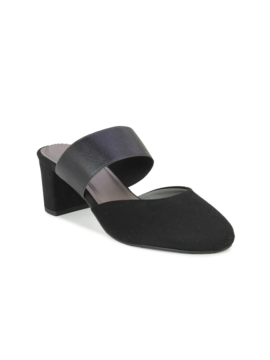 

Inc 5 Women Black High-Top Block Mules