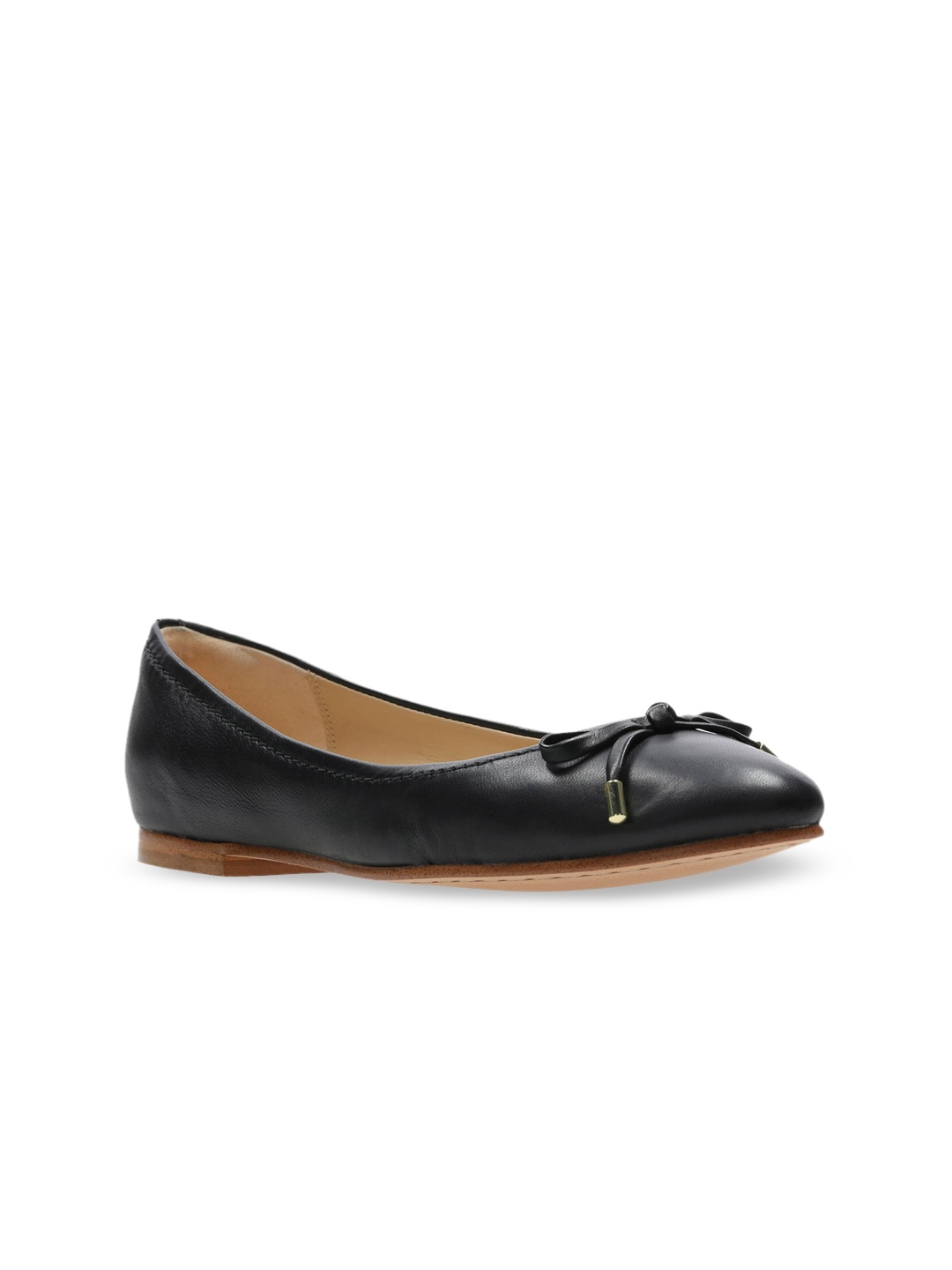 

Clarks Black Leather Work Wedge Pumps with Bows