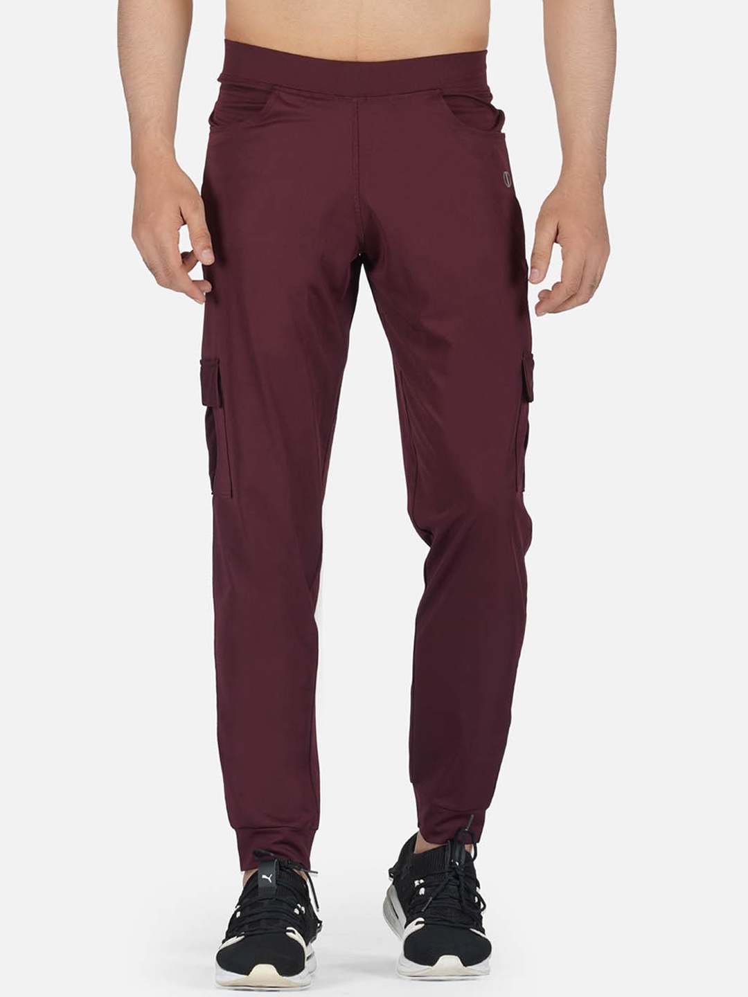 

IMPERATIVE Men Maroon Solid Track Pants