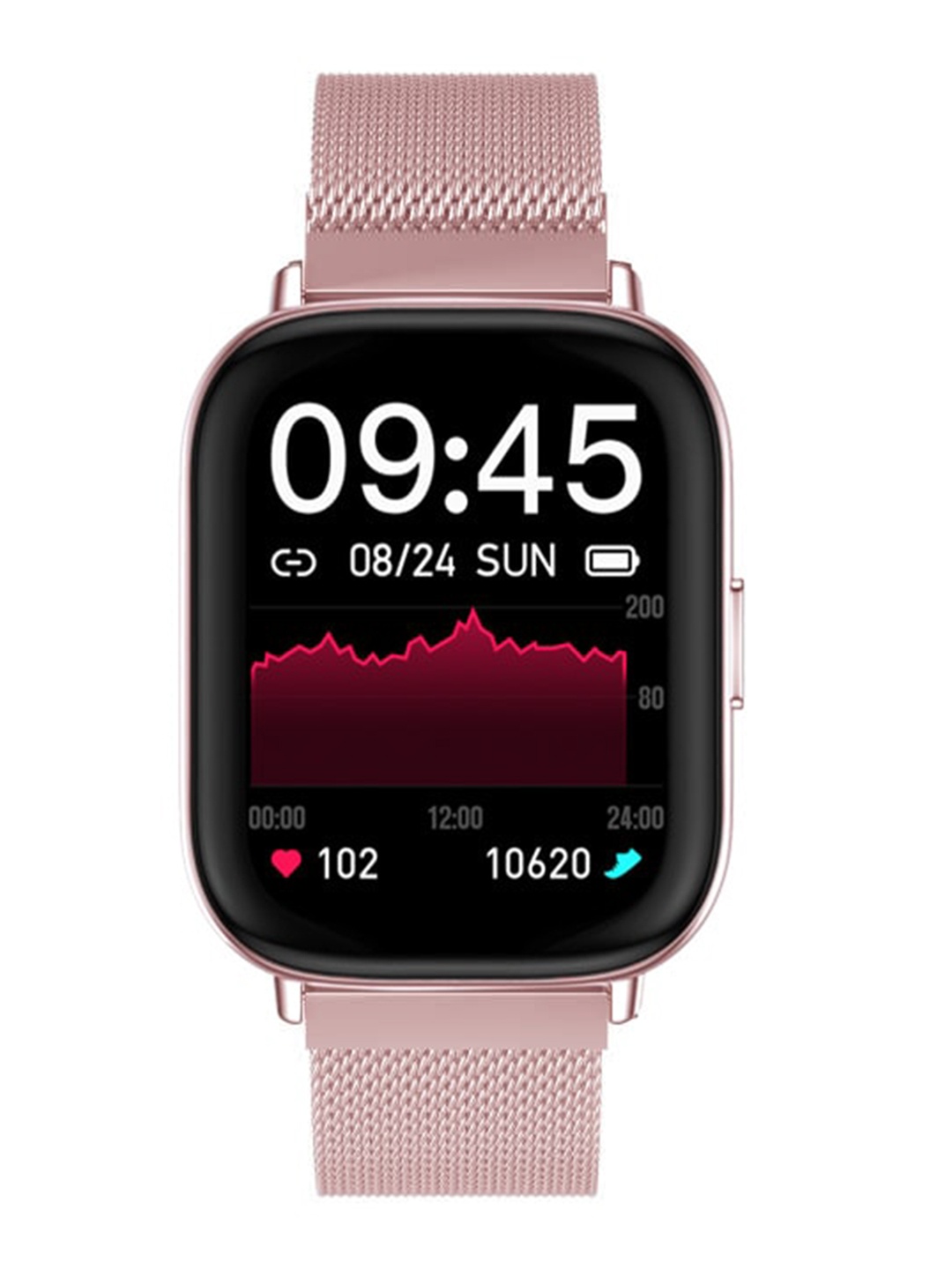 

French Connection Unisex Pink-Toned Digital Touch Smartwatch