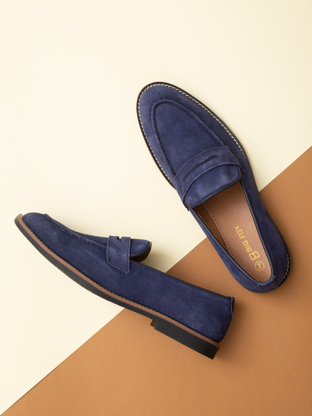 

Big Fox Men Blue Suede Loafers