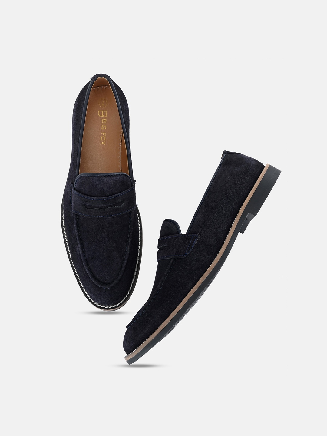 

Big Fox Men Blue Suede Loafers