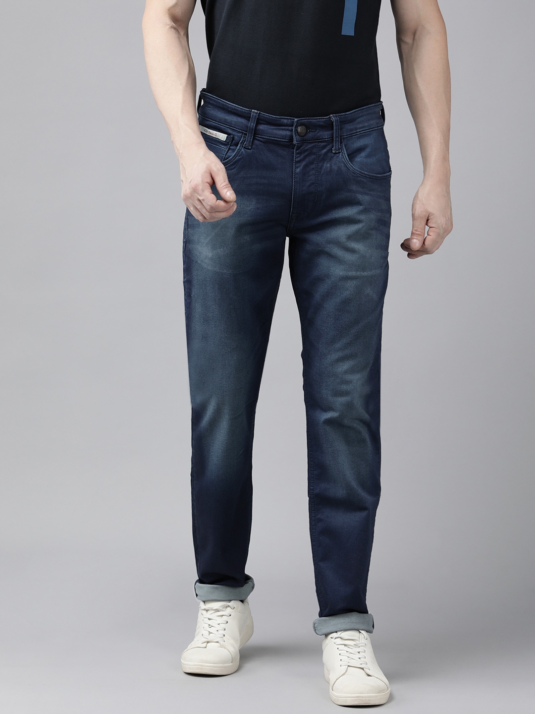 

U S Polo Assn Denim Co Men Slim Fit Light Fade Stretchable Jeans, Blue