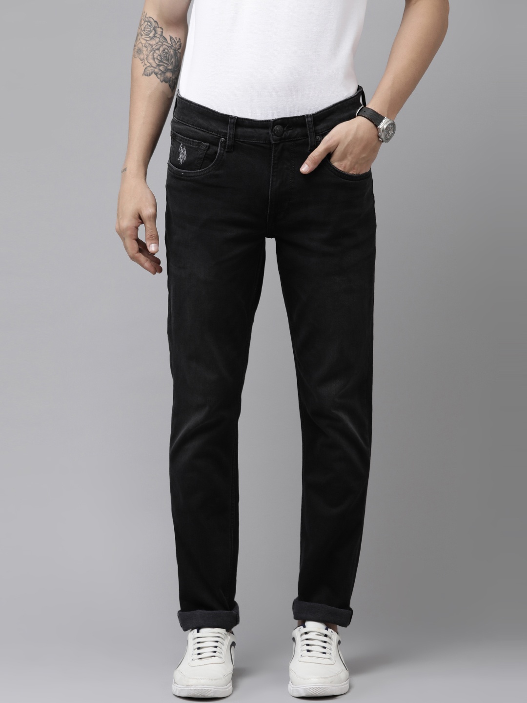 

U S Polo Assn Denim Co Men Black Slim Fit Stretchable Jeans
