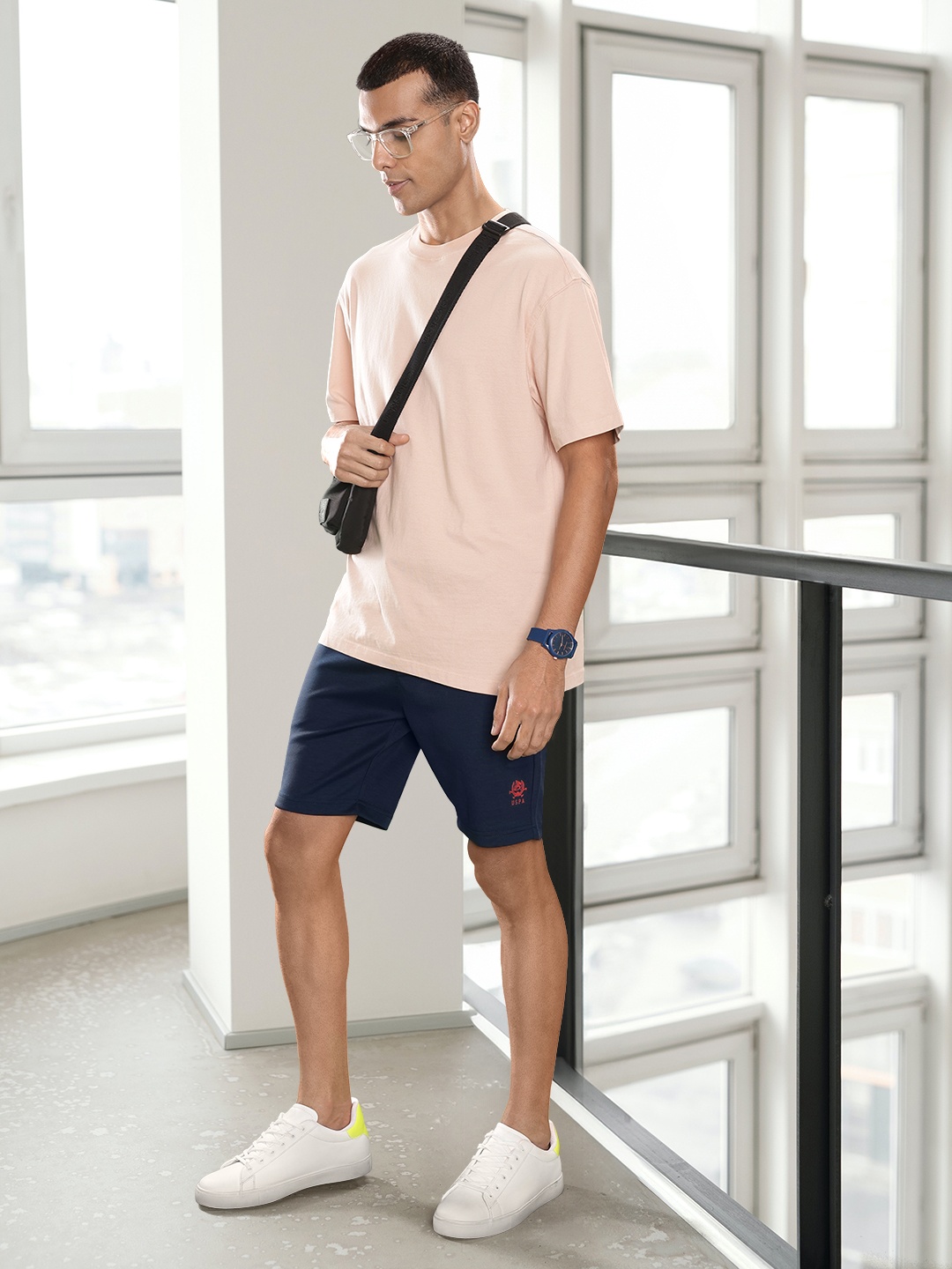 

U S Polo Assn Men Solid Slim Fit Shorts, Navy blue