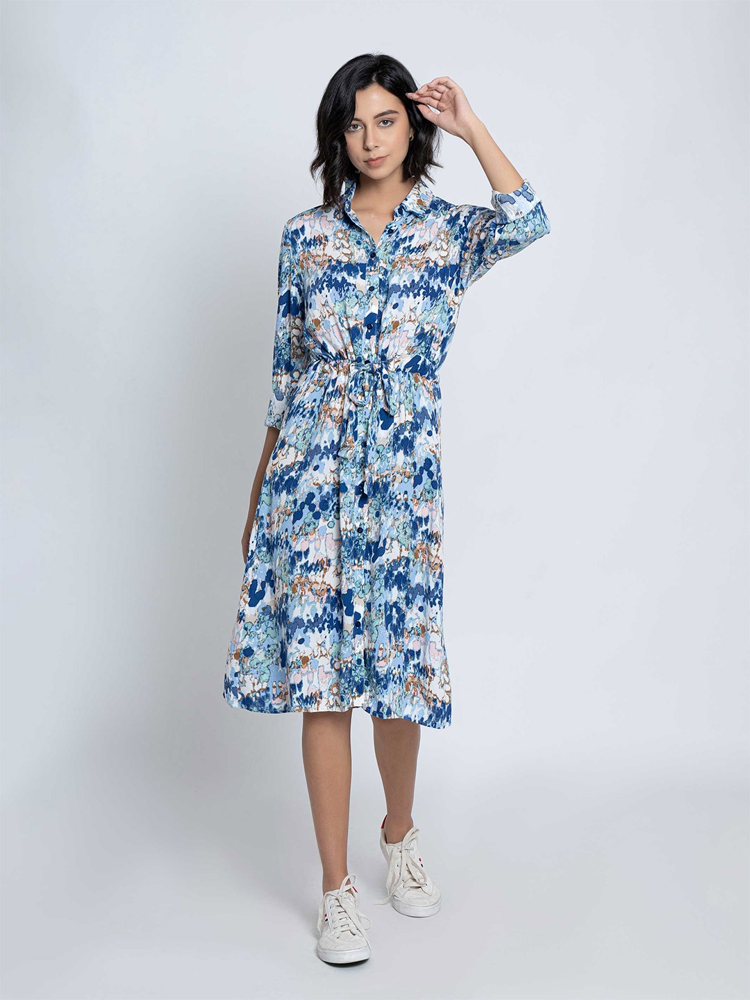 

B.Copenhagen Blue & White Shirt Midi Dress